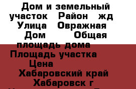 Дом и земельный участок › Район ­ жд › Улица ­ Овражная › Дом ­ 65 › Общая площадь дома ­ 32 › Площадь участка ­ 10 › Цена ­ 1 250 000 - Хабаровский край, Хабаровск г. Недвижимость » Дома, коттеджи, дачи продажа   